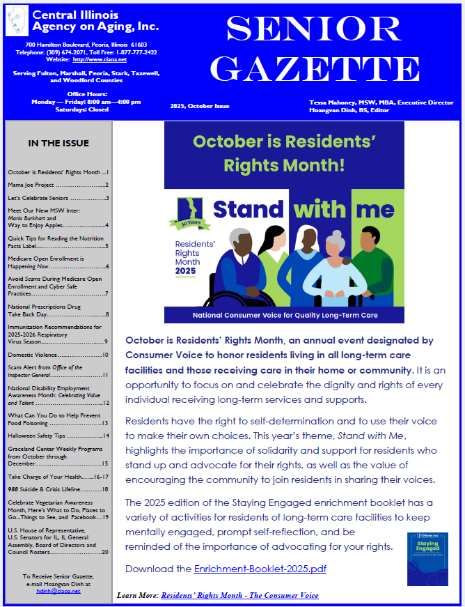 October Senior Gazette